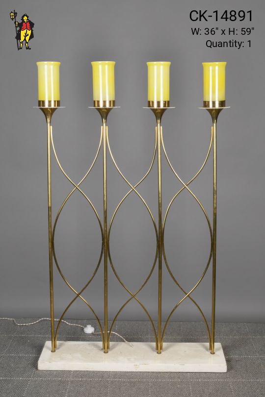 Brass Four Light 36" Wide Floor Lamp