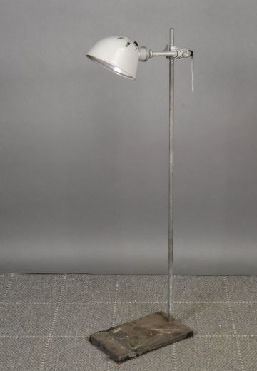 Small Nickel Industrial Task Floor Lamp