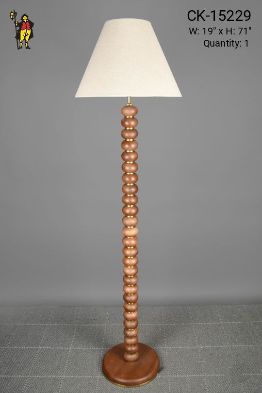 Wood & Brass Modern Floor Lamp