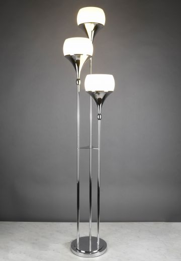 Chrome Three Light Modern Torchiere