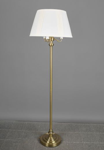 Four Light Three Candle Brass Floor Lamp