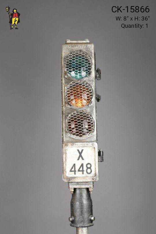 Metal Subway/Train Signal w/Caged Lights
