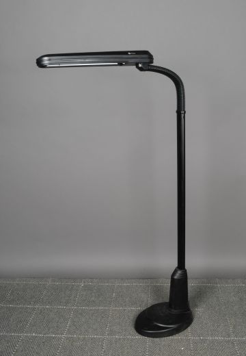 Black Modern Gooseneck Reading Floor Lamp