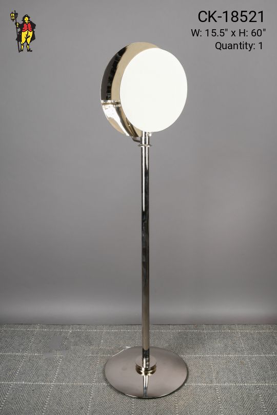 Polished Nickel Modern Screen Shaded Floor Lamp