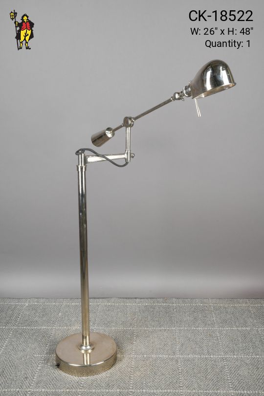 Polished Nickel Adjustable Reading Floor Lamp