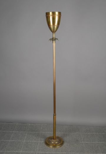 Brass Metal Shaded Traditional Torchiere