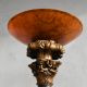 Black & Gold Painted Wooden Carved Torchiere (Also Available w/Glass Globe Shade - See Picture) #2