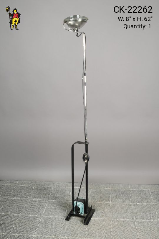 Black Metal & Nickel Abstract Floor Lamp