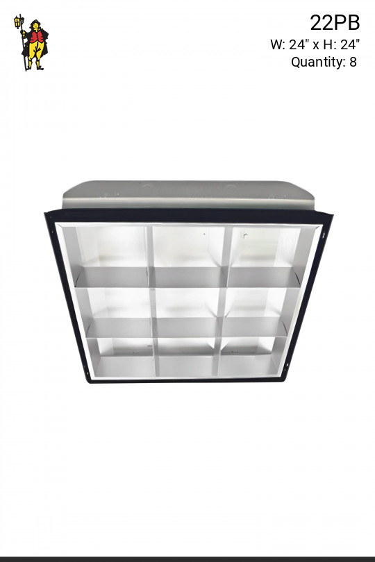 2' x 2' Drop In Fluorescent w/Parabolic Troffer (Gutted - No Sockets)