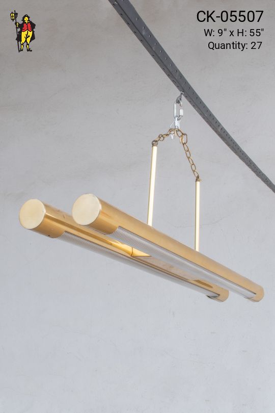 4' Polished Brass Four Foot Two Bulb w/Prismatic Lens