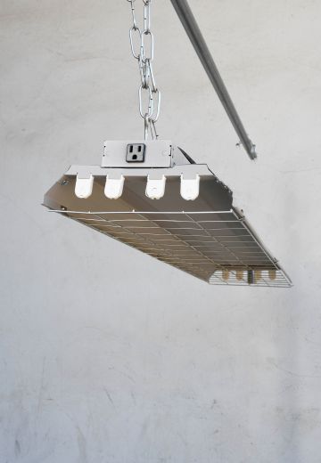 4' Caged Four Bulb Shop Fluorescent Fixture