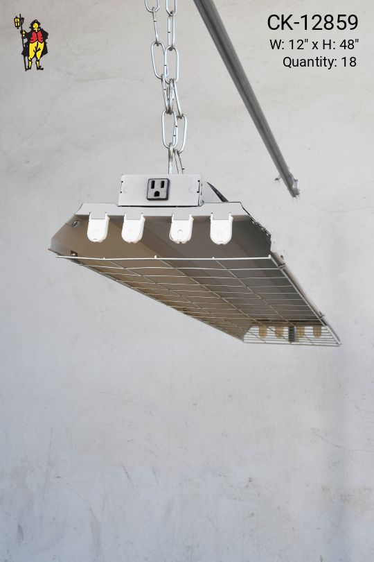 4' Caged Four Bulb Shop Fluorescent Fixture
