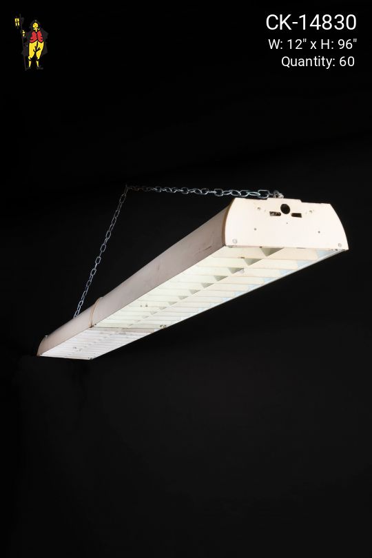 8' Vintage Four Bulb Louver Fluorescent Fixture (T12 or T8)