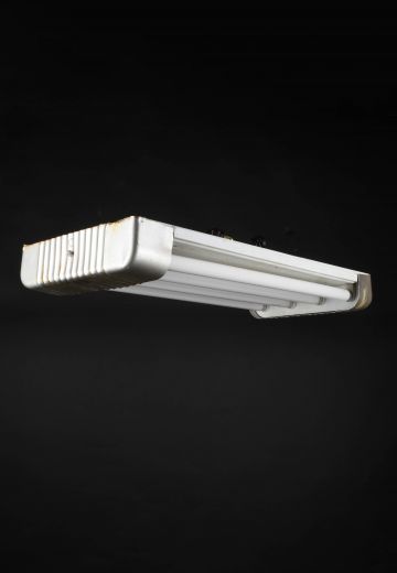 28" Four Exposed Bulb Mid Century Fluorescent