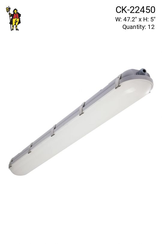 4' Gray *LED* Vapor Proof Linear Fixture (Available as Hanging or Flushmount)