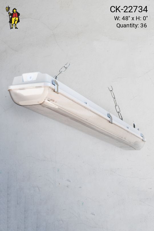 4' White Vapor Proof Fluorescent w/Prismatic Lens (Available as Hanging or Flushmount)