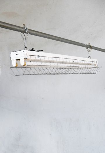 4' Two Bulb Strip Fluorescent w/Wire Cage (Available as Hanging or Flush Mount)
