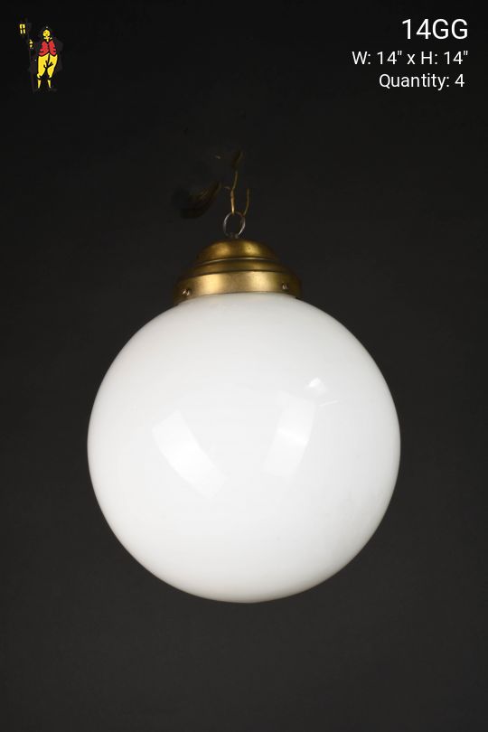 14" Round Glass Hanging Globe