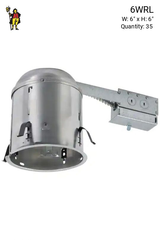 6" White Trim Recessed Ceiling Light Fixture E26 (Housing & Trim)