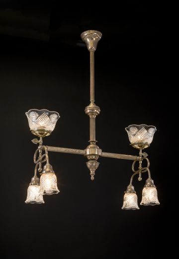 Polish Brass & Glass Combo Chandelier