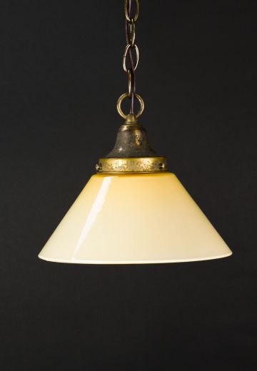 10" Cream Glass Cone Shade Pendant (3 1/4" Holder)