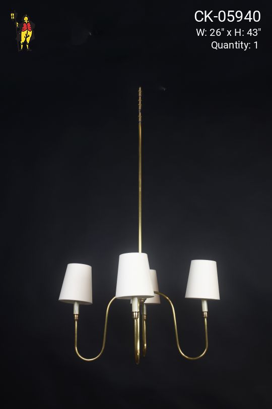 Three Candle Brass Chandelier