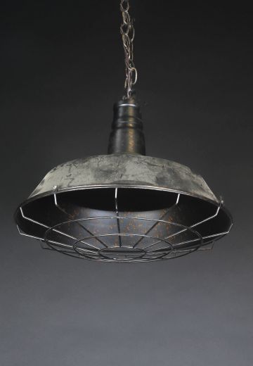 Black w/Rust Flake Hanging 18" RLM w/Wire Cage