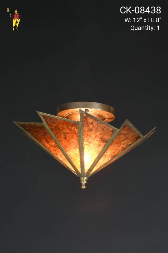 Flush Mount Mica Ceiling Fixture