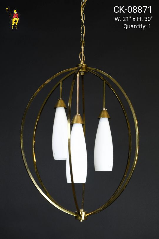 Brass & Glass Shaded Hanging Pendant