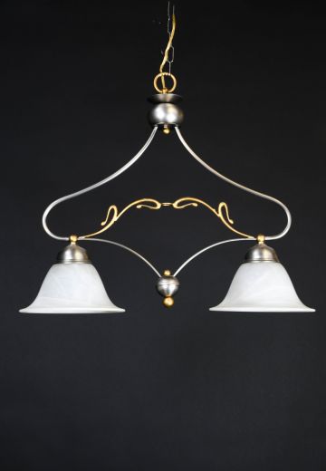 Two Light Nickel Hanging Fixture