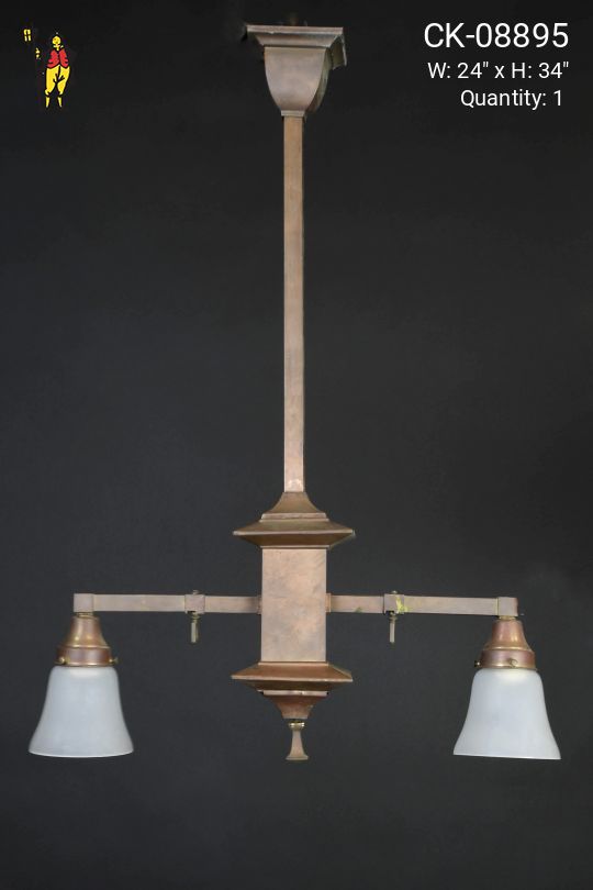 Two Light Straight Arm Hanging Fixture
