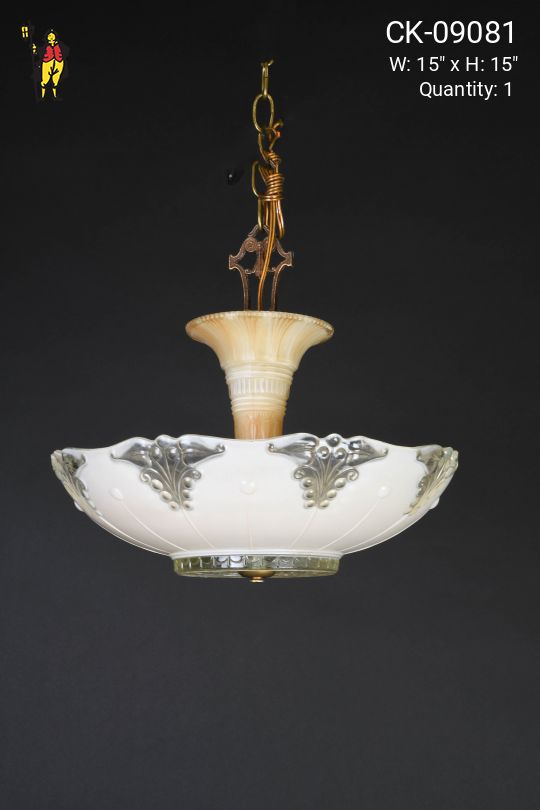 Hanging Mid Century Glass Bowl Fixture