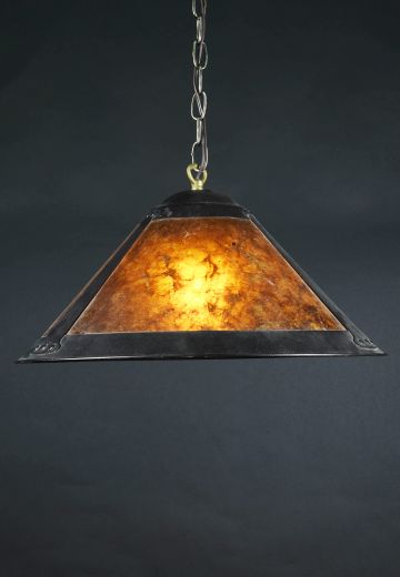 Hanging Mica Shade Pendant (Slightly Different Frame Color)