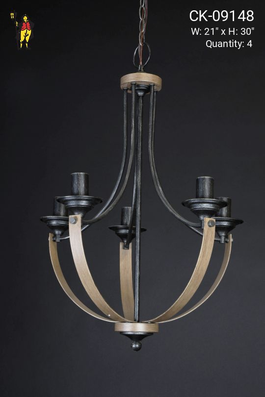 Wooden & Iron Modern Chandelier