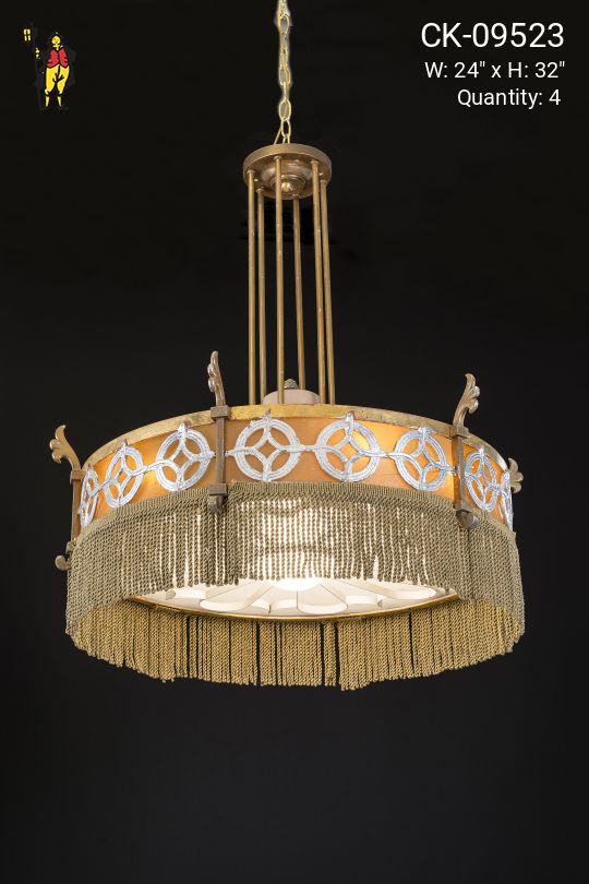 Art Deco Chandelier w/Fabric Fringe