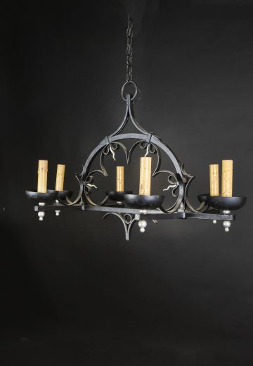 Gothic Six Candle Iron Chandelier