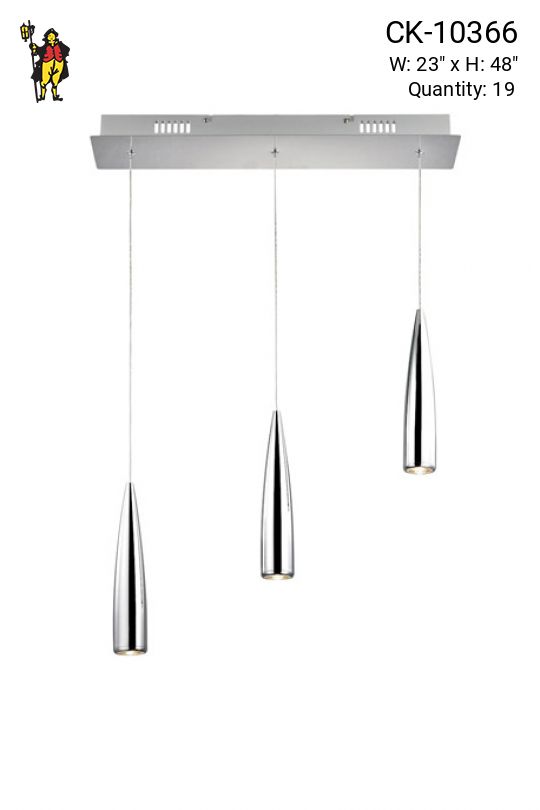 Three Light 23" LED Linear Pendant