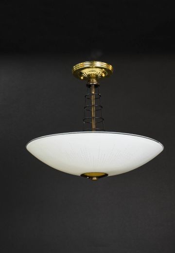 Round Glass Bowl Flush Mount Fixture