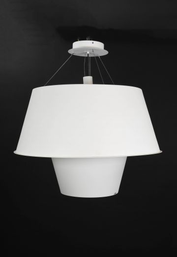 Modern White Metal Oversize Hanging Fixture