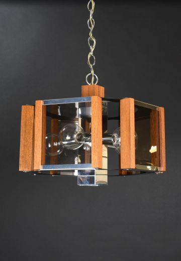 Mid Century Wooden Chandelier