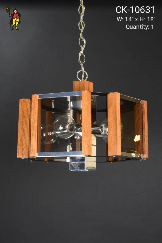 Mid Century Wooden Chandelier