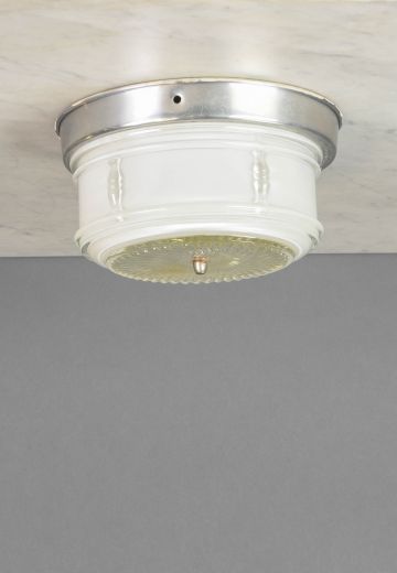 Milk Glass Flush Mount Fixture