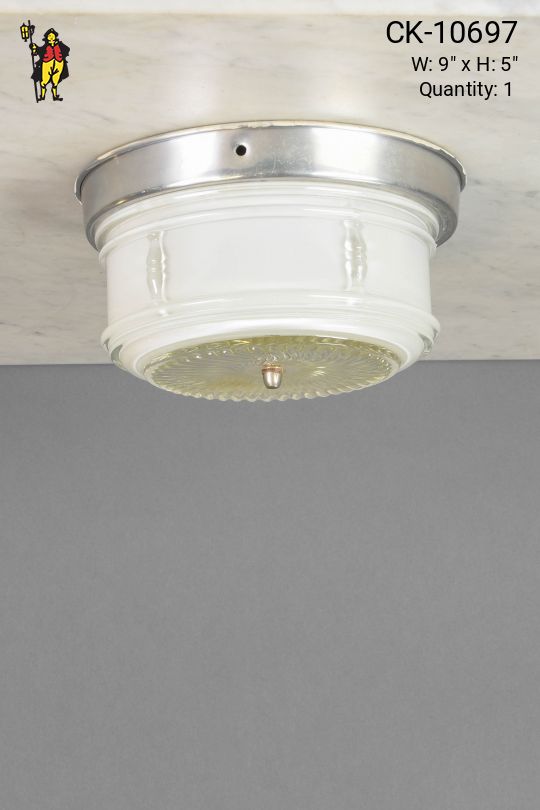 Milk Glass Flush Mount Fixture