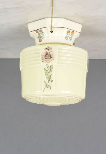 Mid Century Painted Glass Bathroom Wall Sconce