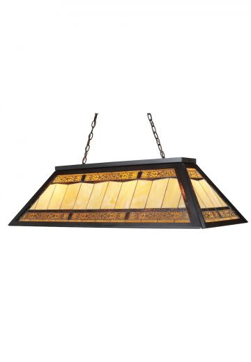 Filigree Billiard Light w/Tiffany Style Glass