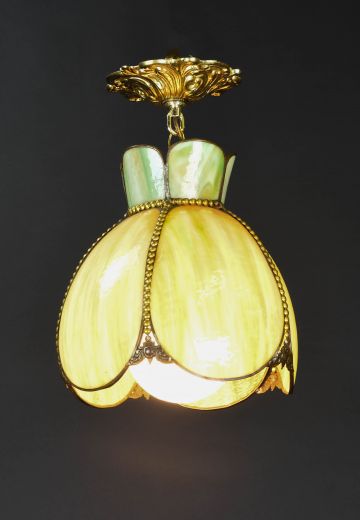 Flush Mount Hanging Green Glass Pendant