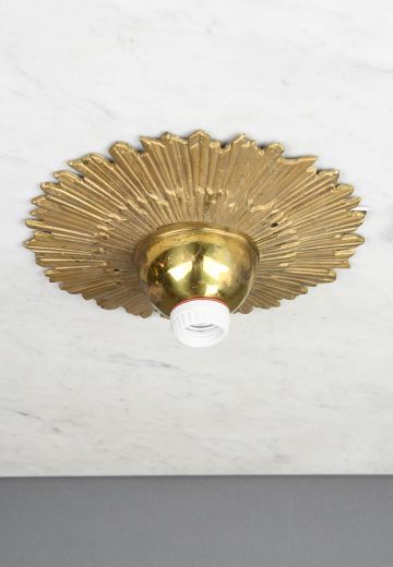 Art Deco Brass Flush Mount Fixture