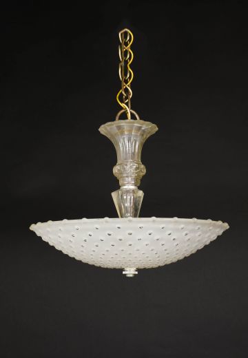 Mid Century Glass Bowl Hanging Fixture