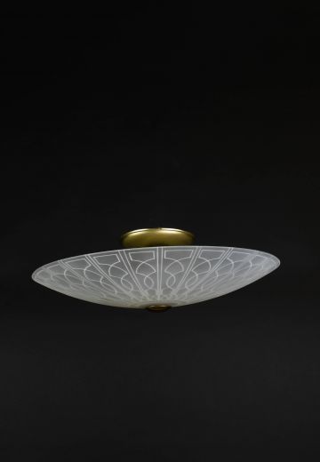 Geometric Patterned Glass Flush Mount Fixture