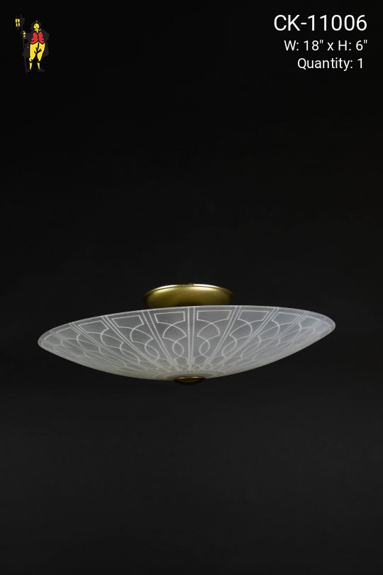 Geometric Patterned Glass Flush Mount Fixture
